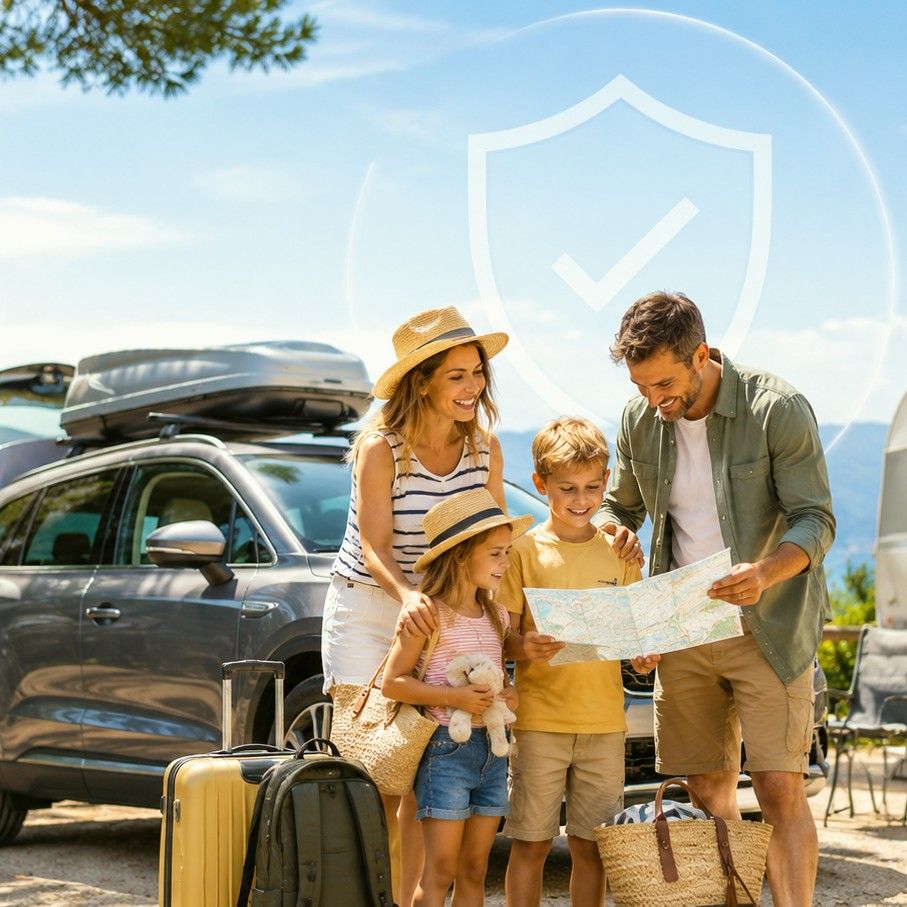 Header afbeelding voor Goed verzekerd op reis met auto, caravan, camper of vouwwagen